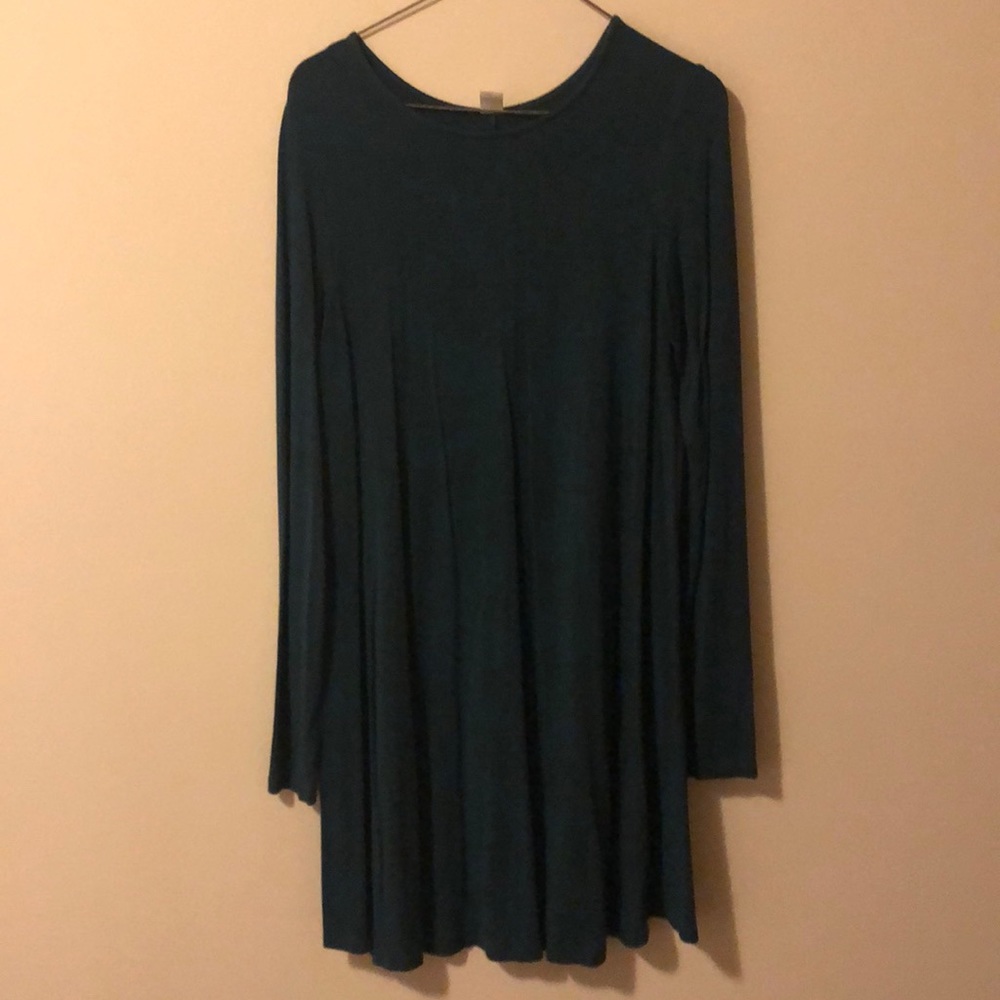 Fit & Flare Forrest Green Long Sleeve Dress